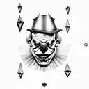 evil clown and rune stones  tattoo design idea