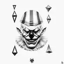 evil clown and rune stones  tattoo design idea