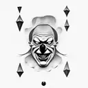 evil clown and rune stones  tattoo design idea