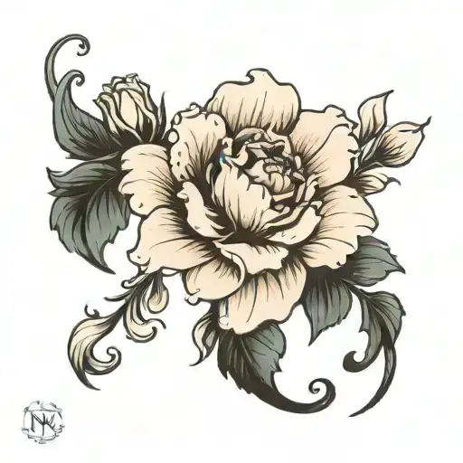 April March and January birth flowers tattoo design idea