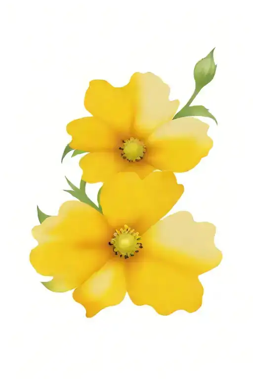marigold black eyed Susan poppy flower tattoo design idea