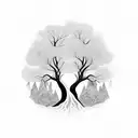 magic tree tattoo design idea