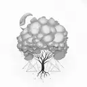 magic tree tattoo design idea