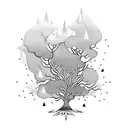 magic tree tattoo design idea