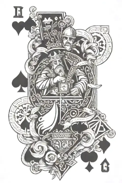 catholic, Irish, Greek, poker tattoo design idea