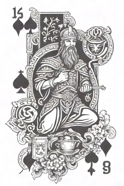catholic, Irish, Greek mythology, poker tattoo design idea