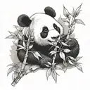 fubao panda eating bamboo tattoo design idea