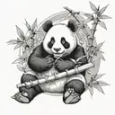 fubao panda eating bamboo tattoo design idea