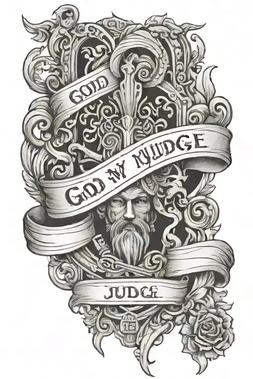 God is my judge  tattoo design idea