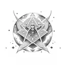 stars in ascending size with scorpion passing through tattoo design idea