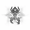 stars in ascending size with scorpion passing through tattoo design idea