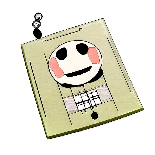 stick figure with processor face tattoo design idea