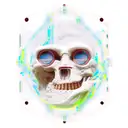 stick figure with processor head tattoo design idea