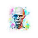 stick figure with processor head tattoo design idea