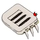 stick figure with processor face tattoo design idea