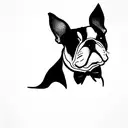 In the realm of simplicity, the portrait of Stella, your cherished Boston Terrier, emerges with pure elegance. Facing fo tattoo design idea