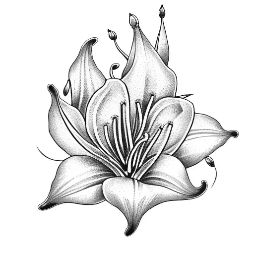 white Lilly flowers and tiara tattoo design idea