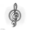 new beginnings treble clef tattoo design idea