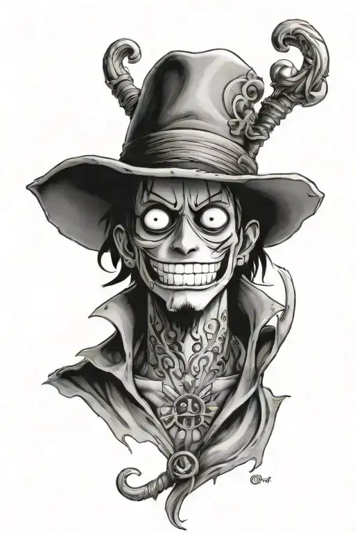 the tattoo on ace from one piece arm with a a touch of gothic vibe  tattoo design idea