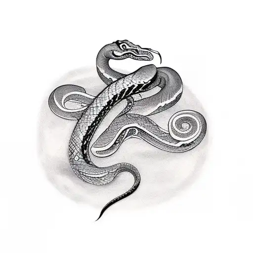 snake eating its tail  tattoo design idea