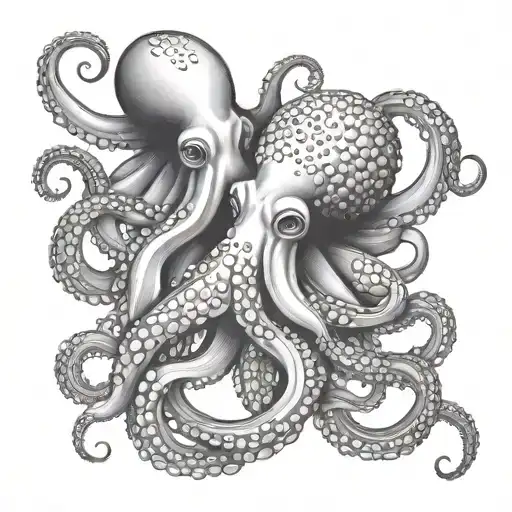 octopuses with delicate tentacles tattoo design idea