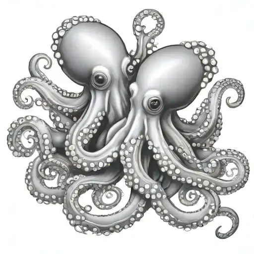 octopuses with delicate tentacles tattoo design idea