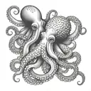 octopuses with delicate tentacles tattoo design idea