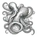octopuses with delicate tentacles tattoo design idea
