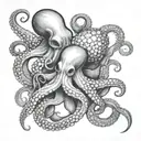 octopuses with delicate tentacles tattoo design idea