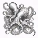 octopuses with delicate tentacles tattoo design idea