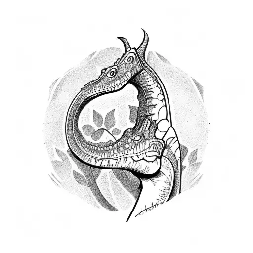 Long neck mom and 2 baby dinosaur  tatto with mandala inside dinosaurs birthdates and names tattoo design idea