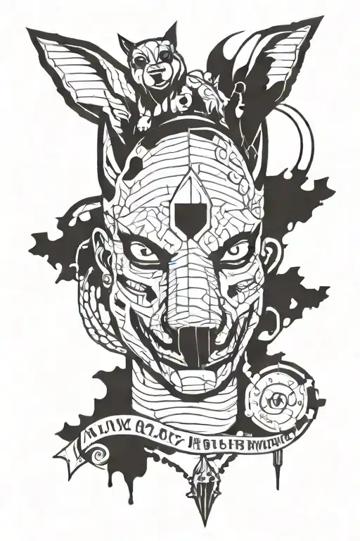 the midnight gospel and Bojack Horseman tv series inspired tattoo featuring tattoo design idea