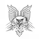 eagle with flag tattoo design idea