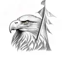 eagle with flag tattoo design idea