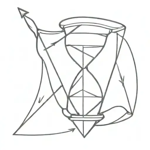 A simple hourglass combined with a subtle rightward pointing arrow. tattoo design idea