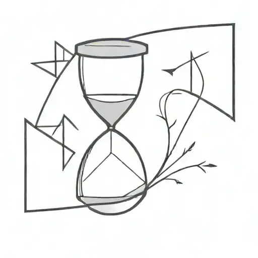 A small, simple hourglass combined with a subtle upward pointing arrow. tattoo design idea