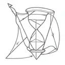 A simple hourglass combined with a subtle rightward pointing arrow. tattoo design idea