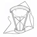 A simple hourglass combined with a subtle rightward pointing arrow. tattoo design idea