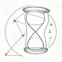 A simple hourglass combined with a subtle rightward pointing arrow. tattoo design idea