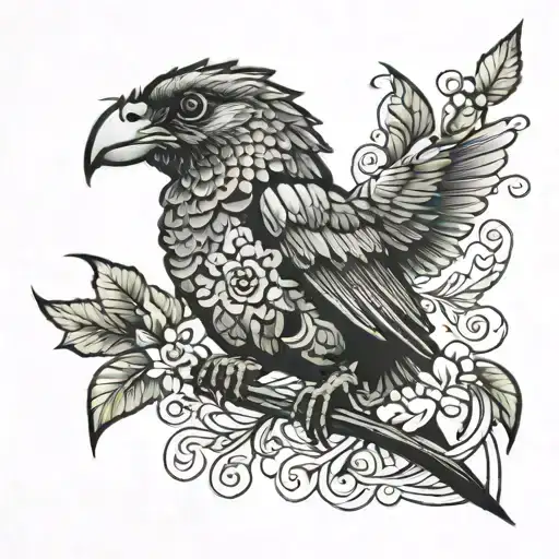 black drake tattoo design idea