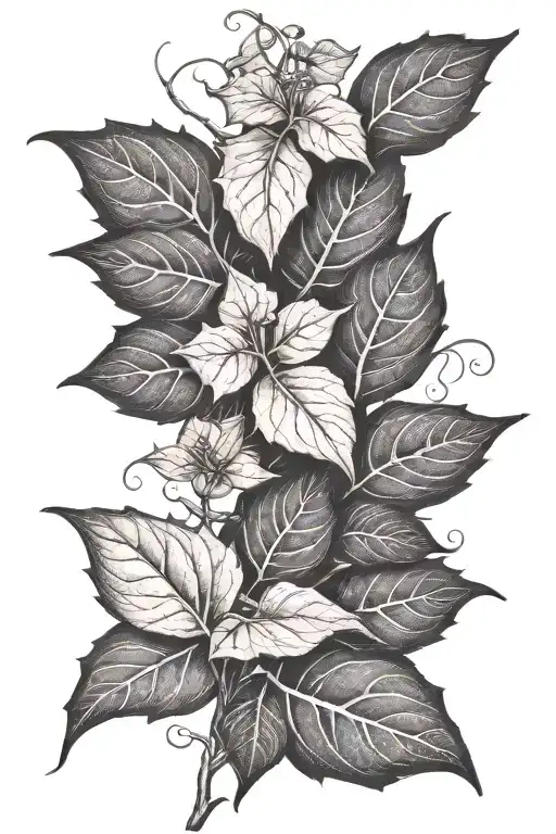 ivy plant tattoo design idea