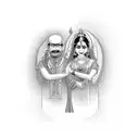 srinivas and lakshmi name together as family mom and dad tattoo design idea