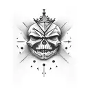Heavy is the crown skeleton tattoo design idea
