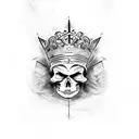 Heavy is the crown skeleton tattoo design idea