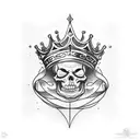 Heavy is the crown skeleton tattoo design idea