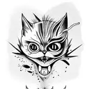 demon cat tattoo design idea