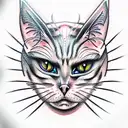 demon cat tattoo design idea