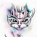 demon cat tattoo design idea