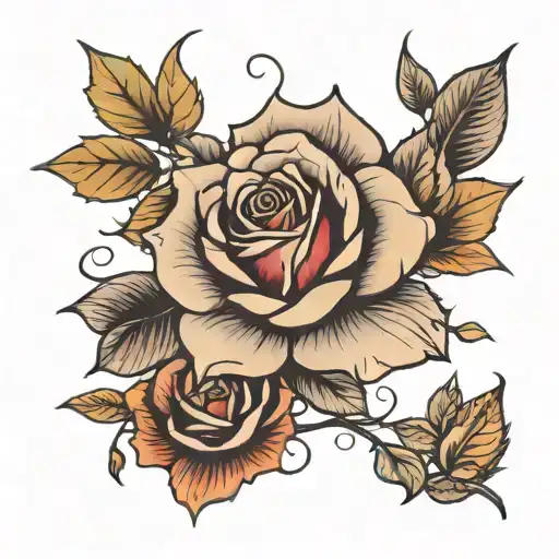 Autumn Rose tattoo design idea