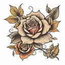 Autumn Rose tattoo design idea